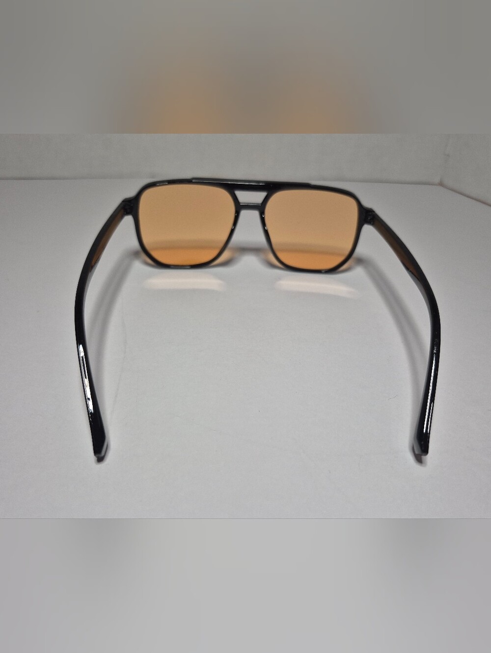 Black Frame Men's Sunglasses with Amber Lenses - Picture 3 of 4